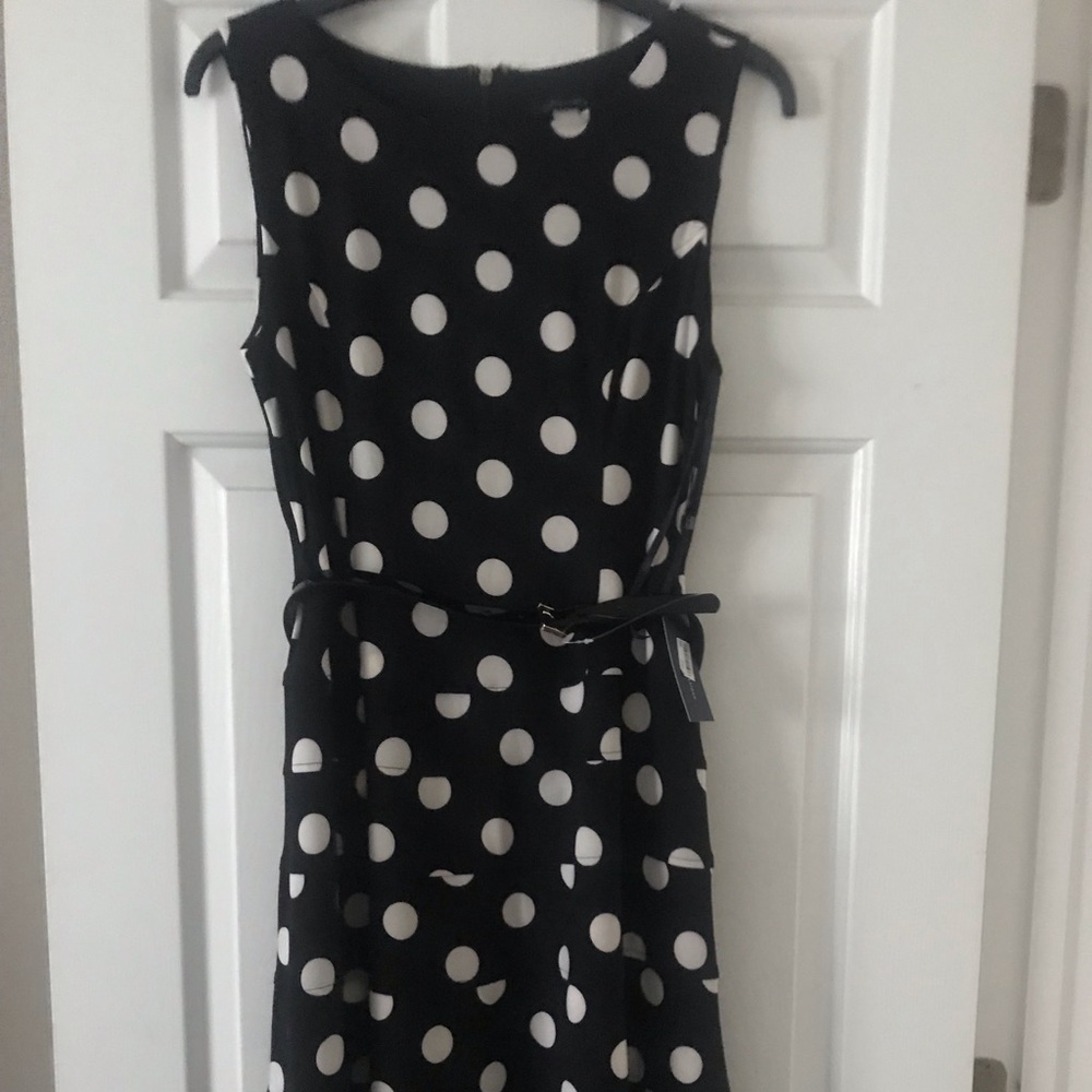 Tommy Hilfiger black and white polka dot dress